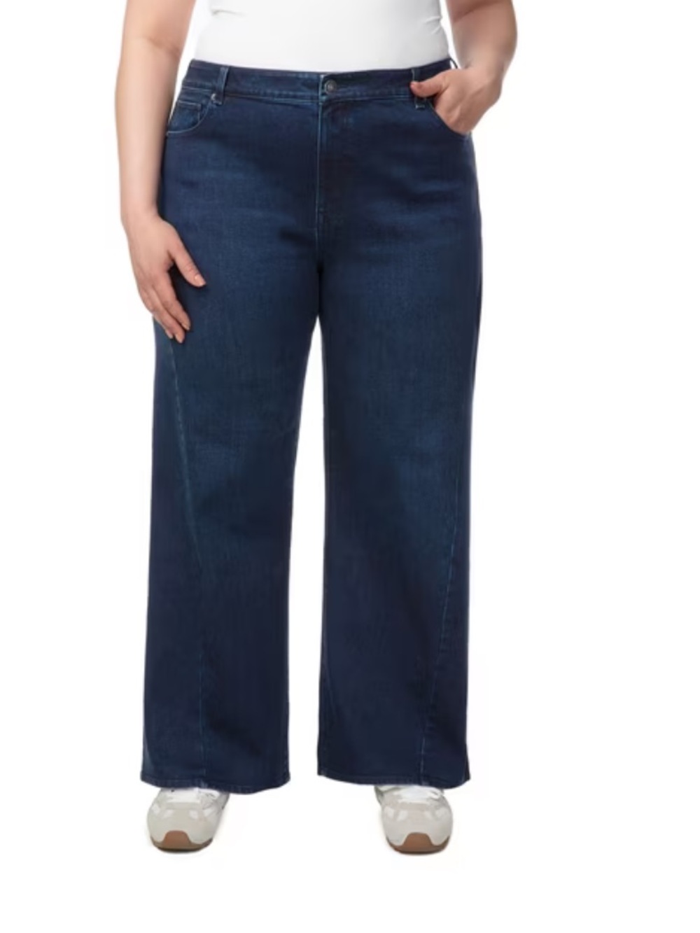 Hudson Women's Seamed Wide Leg Medium Wash Jeans NWT Size 16 - Picture 2 of 12